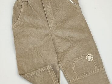 legginsy beżowe ekoskóra: Baby material trousers, 12-18 months, 80-86 cm, condition - Very good