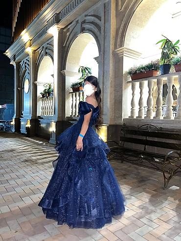Женская одежда: ✨ Продам роскошное платье на выпускной ✨ 💙 Тёмно-синее, блестящее — 2
