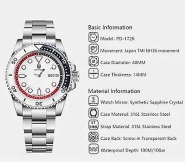 Ručni satovi: PAGANI DESIGN PD-1726 - 40mm - Bela Potpuno nov muški sat PAGANI — 17