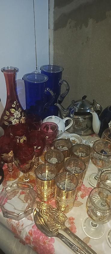 qızıl balıq: XRUSTAL GÜLDAN MEYVƏ QABI KÜLQABI LƏPƏ QABI VƏ STƏKANLAR RUMKALAR — 5