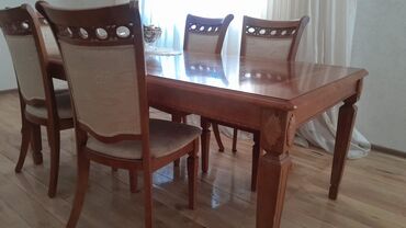 Mebel: Qonaq otağı üçün, İşlənmiş, Açılmayan, 6 stul