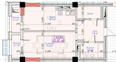 Продажа домов: 2 комнаты, 55 м², 11 этаж