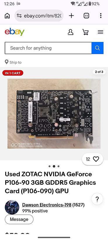 s21 plus ekran: ZOTAC NVIDIA GeForce P106-90 (P106-090) 3 (4) GB GDDR5 qrafik kartı - — 5