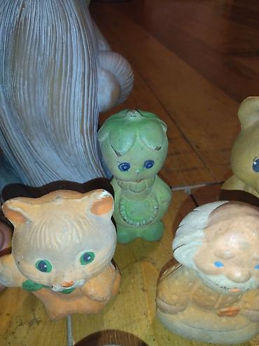 maneki neko top: Kolleksiya üçün1950il sovet dövrünə aid rezin fiqurlar dəsti - — 6
