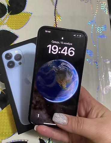 IPhone 13 Pro, Б/у, 512 ГБ, Синий, Наушники, Зарядное устройство, Защитное стекло, В рассрочку, 82 %
