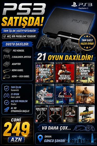 playstationlar: 🎮🔥 𝐏𝐒𝟑 𝐒𝐀𝐓𝐈Ş𝐃𝐀 🔥🎮 ⚡ 21 OYUN YÜKLÜ 🎮 2 DualShock 🔥 GTA V • RDR • COD • — 1