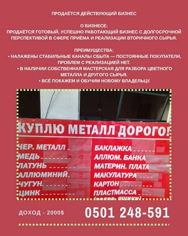 помещения для бизнеса: Продаётся действующий бизнес по приёму и продаже вторичного сырья О