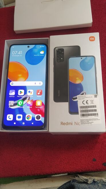 Xiaomi: Xiaomi Redmi Note 11, 128 GB, rəng - Göy, 
 Zəmanət, Sensor, Barmaq izi