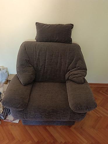 ikea decije komode: Ugaona garnitura/sofa na razvlačenje sa foteljom – tamnosiva tkanina — 1
