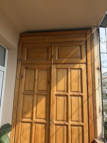 taxta otaq qapıları: Taxta ikiqat qapı dəsti - Material: təbii ağac (şam tonlarında) — 1