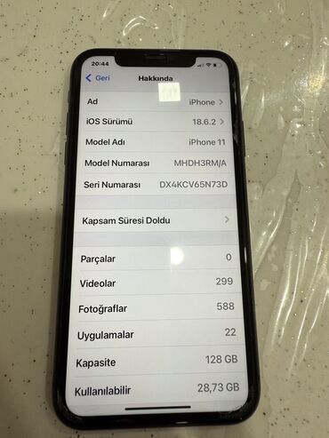 Apple iPhone: IPhone 11, 128 GB, Qara, Face ID — 8