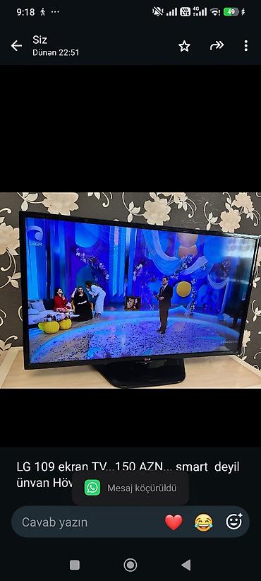 lg 109: LG 109 ekran TV. 150 AZN. smart deyil ünvan Hövsan(Aişə) — 1