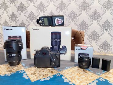 canon профессиональный фотоаппарат: Canon 6d mark 2. lens 24-105.2. 50.sutm. və s ideal veziyetdediler