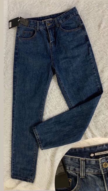 джинсы из франции: Мом, Средняя талия