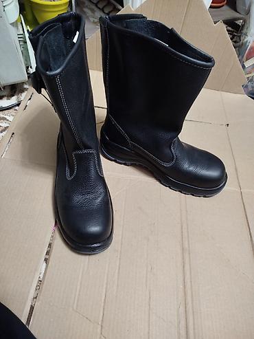 Ботинки: Рабочие сапоги/полусапоги кожаные, черные новые, размер 42 но на — 1
