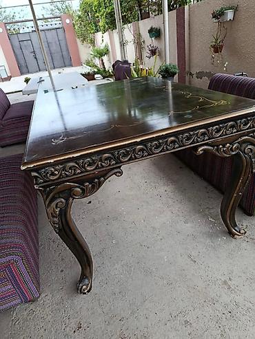 aci badam: Klassik üslubda böyük yemək masası - Material: bərk ağac karkas — 1