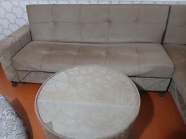 kreditle künc divanlar: Künc divan dəsti – yumşaq parça üzlü - Model: L formalı künc divan - — 3
