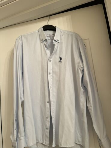 qisa qol koynekler: Мужская рубашка, U.S. Polo Assn, XL (EU 42), цвет - Голубой