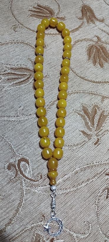 Sıxma alman kəhrəbasi təsbeh - Material: 100% reçinə – Alman faturalı