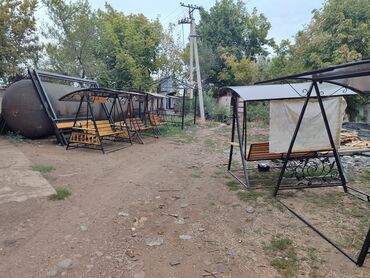 Садовые качели: Садовые качели Металл, Со спинкой, С крышей — 11