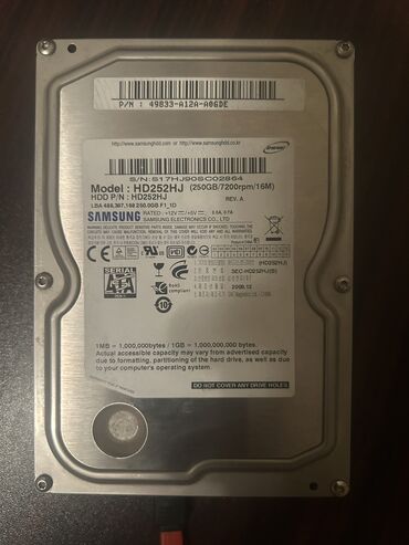 ddr 2 ram: Daxili Sərt disk (HDD) Samsung, 256 GB, 7200 RPM, 2.5", İşlənmiş