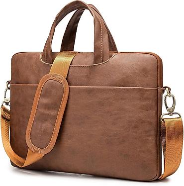 baqaj çantası: Noutbuk çantası Kinmac 360 PU Leather 13 inch-14 inch Coffee — 2
