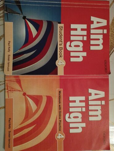 Kitablar, jurnallar, CD, DVD: Aim High kitabı. 4 cü nəşr.Student book və workbook . Yəni vəziyyətdə