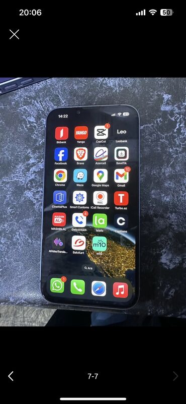 dubay iphone kreditle: IPhone 14, 128 GB, Mavi, Barmaq izi, Face ID