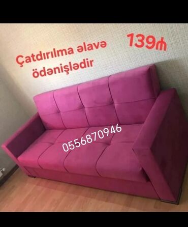 Divanlar: Di̇van-kravat, Açılan, Bazasız, Vеlur parça, Ödənişli çatdırılma — 4