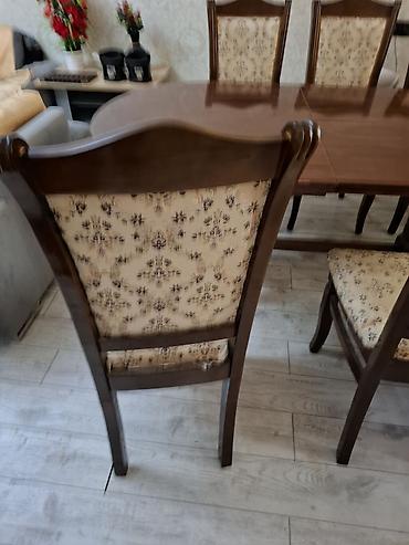 ofis ucun stullar: Klassik üslubda yemək otağı üçün taxta stul dəsti. Xüsusiyyətlər: - — 2