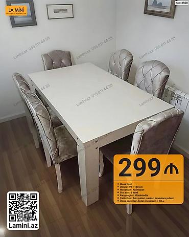 Masa dəsti – Kod: 3500 - Masa ölçüləri: 90 × 160 sm - Mexanizm