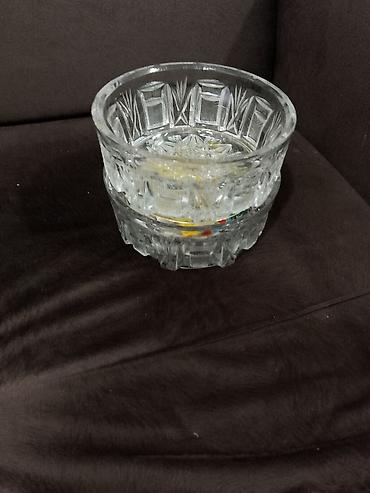 Kəsik naxışlı şüşə/kristal qab - Material: qalın şüşə (kristal