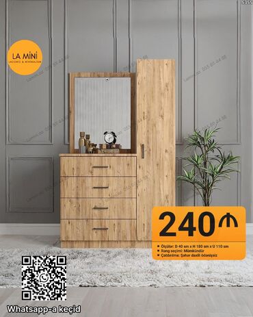 железная мебель: LA MİNİ – Laconic & Minimalism Mebel dəsti: güzgülü komod və şkaf