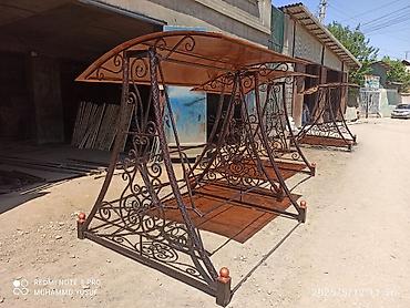 Садовые качели: Садовые качели Металл, Со спинкой, С крышей — 1