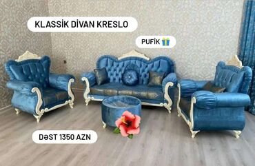2 ci el divan kreslo: Yeni, Klassik divan, 2 kreslo