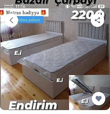 iki: Bazalı tək nəfərlik çarpayı - Daxili bazalı mexanizm – üst hissə — 1
