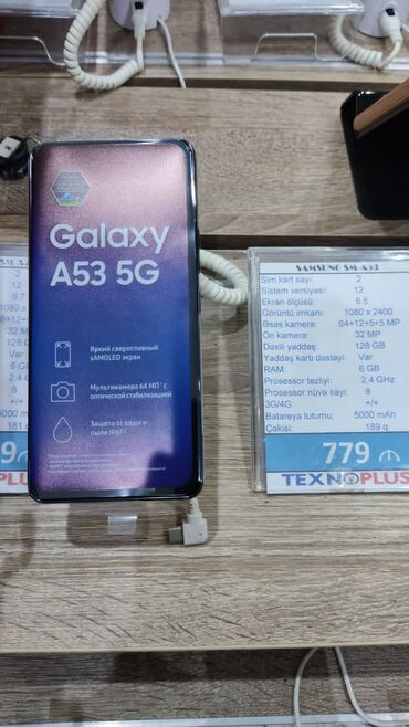 samsung galaxy a53: Samsung Galaxy A53, 128 GB, rəng - Qara, Zəmanət, Kredit, Barmaq izi