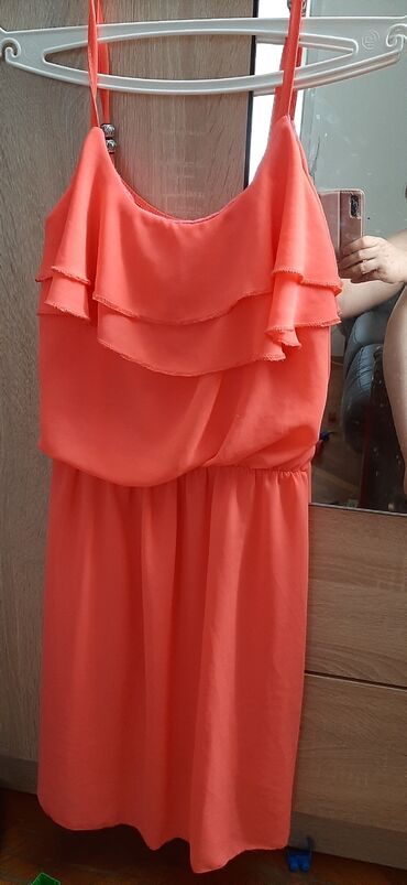 narandžasta haljina: M (EU 38), bоја - Narandžasta, Koktel, klub, Na bretele