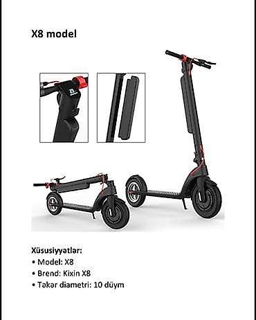 scooter samokatlar: Yeni Elektrik samokat 10", 251 - 350 Vt, 26 - 35 km/s, Pulsuz çatdırılma — 3
