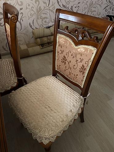 stol stul işlenmiş: Qonaq otağı üçün, İşlənmiş, Açılan, Kvadrat masa, 6 stul — 3