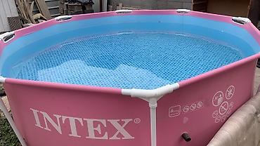 надувные басейны: Каркасный бассейн Intex, овальной 244/76 октагональной формы, розового — 2