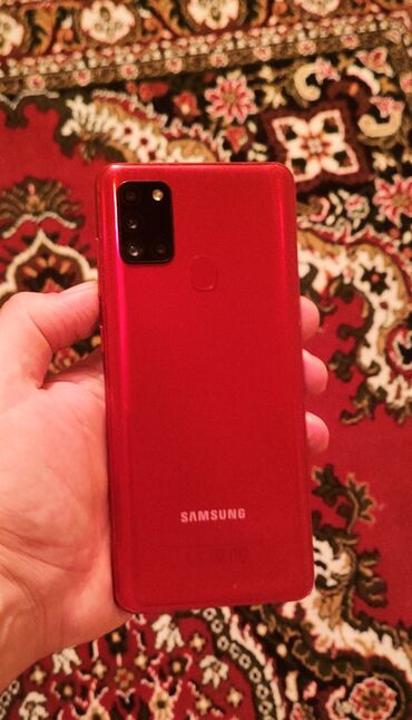 optimal samsung telefonlar: Samsung Galaxy A21S | 32 GB | rəng - Qırmızı | Barmaq izi, İki sim kartlı, Face ID
