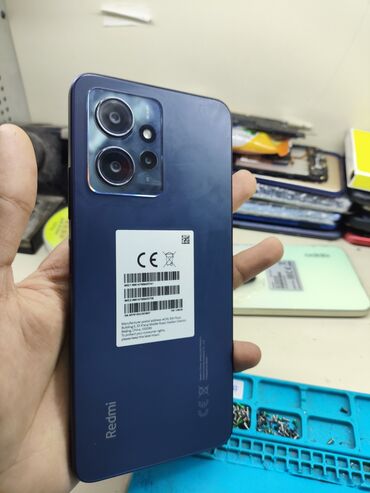 işlenmiş telefon: Xiaomi Redmi Note 12, 128 ГБ, цвет - Синий, 
 Гарантия, Сенсорный, Отпечаток пальца