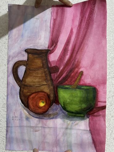 zengilan sekilleri: Akvarel natürmort tablo - Texnika: akvarel - Mövzu: klassik natürmort