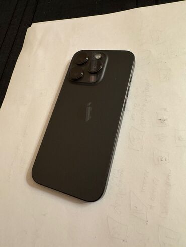 Apple iPhone: IPhone 15 Pro, 256 GB, Black Titanium, Simsiz şarj, Face ID, Sənədlərlə