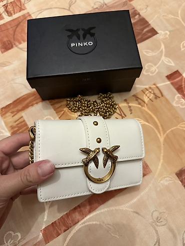 Pinko mini çanta - Rəng: ağ (ivory ton) - Material: hamar