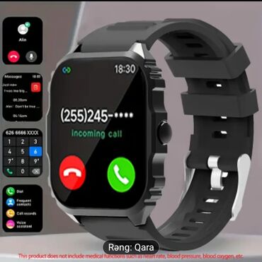 ariqlama kemeri: Yeni, Smart saat, Sensor ekran, rəng - Qara