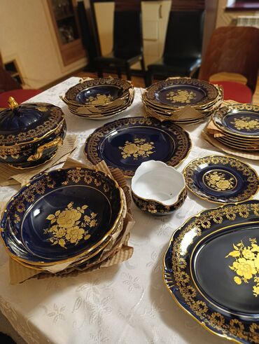 Nahar dəstləri və servizlər: Nahar dəsti, rəng - Göy, Farfor — 4