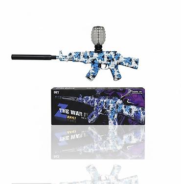 Игрушки: Игрушечный автомат-гелевик AK47 с камуфляжным принтом — 1