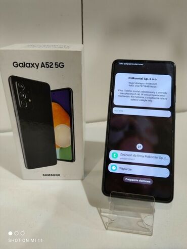 Samsung: Samsung Galaxy A52 5G, 128 GB, rəng - Qara, Barmaq izi, İki sim kartlı, Sənədlərlə